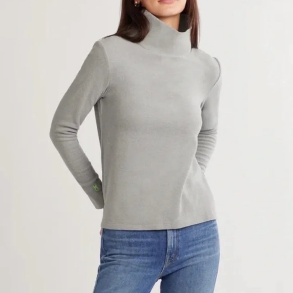 Dudley Stephens Park Slope Terry Turtleneck in Light Grey Size XL